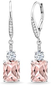 Beaux Bijoux 925 Sterling Argent Dainty Boucles D'oreilles Forme <span class=keywords><strong>De</strong></span> Fleur Zircon Rose Morganite Baisse Boucle D'oreille - Product Image 4