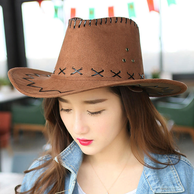 Western Cowboy Knight Hat Men Women Sun Hat Big Edge Outdoor Performance  Pink Cowboy Hats Big Brim