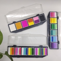 Nouvelle palette de maquillage corporel 6 couleurs, peinture pour le visage et le corps à base d'eau, effet arc-en-ciel UV, pour enfants