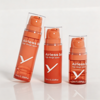 Flacon pompe sans air en PP prêt pour le voyage, 5 ml, 10 ml, 15 ml, pour crème, lotion, gel pour les yeux, crème solaire, crème de nuit, lotion pour les mains