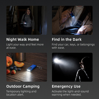 Mini lampe torche LED portable à clipser sur la poche, rechargeable par USB, lumière d'avertissement d'urgence, torche pour le camping, la randonnée et les voyages