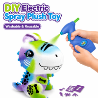 Kit de jouets en peluche à peindre avec aérographe DIY, peinture électrique par pulvérisation, animaux en peluche lavables, arts créatifs pour enfants, jouet éducatif créatif, cadeau pour fille