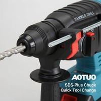 Marteau perforateur rotatif sans fil AOTUO 21V sans balais multifonctionnel pour usage domestique