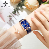 Montre à quartz OCHSTIN Citizen Movement avec bracelet en cuir véritable, cadran en verre, petite montre élégante et décontractée, cadeau pour femme