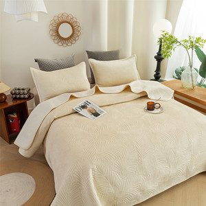 Juego de edredón de terciopelo de lujo ultra suave de 3 uds., tamaño Queen y King con 2 fundas de almohada, colcha - Product Image 2