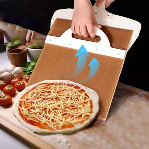 مجرفة بيتزا غير لاصقة مقشر بيتزا منزلق بمقبض ، مجذاف بيتزا ذكي 12 بوصة للبيتزا - Product Image 4