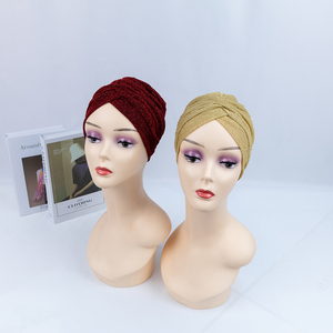 Haute qualité Nigeria femmes brillant coloré scintillant Hijab casquette à la mode musulman <span class=keywords><strong>Turban</strong></span> chapeau sport plage pêche <span class=keywords><strong>Cancer</strong></span> - Product Image 4