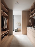 Armoire Pliante Moderne Minimaliste en Chêne avec Étagères Ouvertes et Tiroirs, Menuiserie Personnalisée Assemblée pour Sydney, Australie