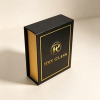 Boîte Cadeau de Luxe Noire et Or pour Parfum Arabe, Personnalisable avec Logo, pour Huile de Parfum Attar Oud, avec Insert en Mousse