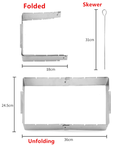Juego de 6 uds de acero inoxidable para barbacoa Shish Kabob, parrilla plegable y pinchos giratorios para <span class=keywords><strong>Kebab</strong></span>, soporte Universal para barbacoa de estilo Simple - Product Image 6