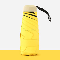 Mini parasol portable ultra léger avec LOGO personnalisé, parapluie transparent à 6 os, colle noire, écran solaire plat