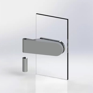 90 °   & 180 °   Wand-zu-Glas Duschtürscharniere, Moderne Edelstahl Rahmenlose Gehärtete Glas-Türscharniere - Product Image 2