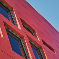 Paneles de aluminio para exteriores de 4x8 pies personalizados, hoja Acm, diseño de fachada de edificio moderno con revestimiento de PE de 4mm de espesor