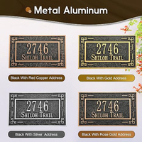 Plaques d'immatriculation de porte en laiton en métal 3d de haute qualité et lettres numéro d'or pour lettres de maison numéros de maison