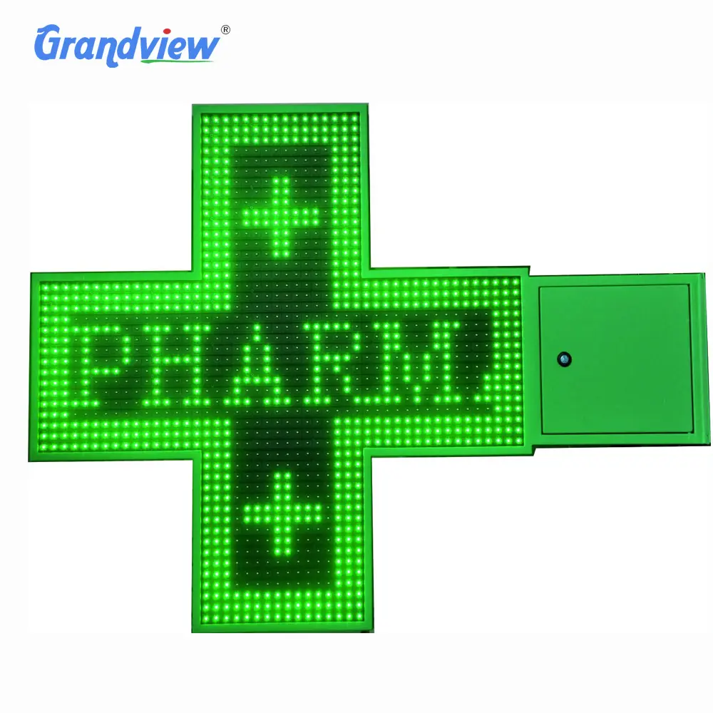 Tanda silang farmasi led/tanda led salib hijau Farmasi/tanda silang apotek led 3d