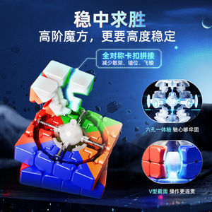 MoYu 4x4 Magnetic Speed Cube V7 – Cube de vitesse magnétique professionnel à trois voies pour adolescents – Jouet intelligent et fluide - Product Image 4