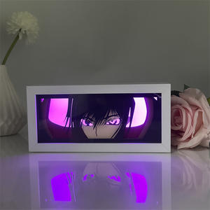 Code <span class=keywords><strong>Geass</strong></span> Lelouch de la Rébellion R2 Paper-Cut LED Lamp - Lelouch & C.C. Veilleuse Anime avec cadre phosphorescent - Product Image 1