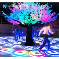 Lampu Interaktif dengan Seni LED Instalasi Luar Ruangan Tahan Air Permainan Dinding untuk Anak-Anak Tabung Sentuh Tenaga Surya Proyeksi RGB Ubin Lantai