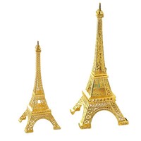 Modèle de la Tour Eiffel dorée pour l'expédition transfrontalière, pièce de présentation créative électroplaquée, artisanat métallique de style européen