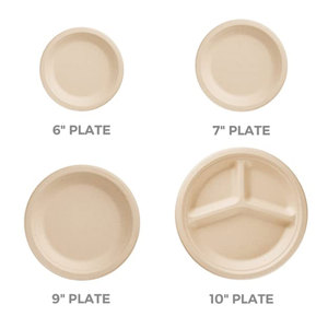 Assiettes jetables écologiques en bagasse de canne à sucre biodégradable, recyclable et compostable - Product Image 3