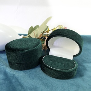 Mini Plain Oval Shape Velvet Jewelry Storage <b>Box</b> Portable <b>Small</b> Ring Earrings Pendant Universal <b>Gift</b> <b>Box</b> with <b>Box</b> Sleeve - Product Image 6