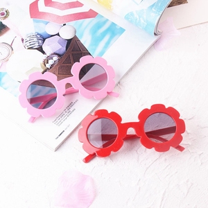 Lunettes de <span class=keywords><strong>soleil</strong></span> vintage en forme de <span class=keywords><strong>fleur</strong></span> pour enfants, protection UV rondes pour garçons et filles, adorables pour bébés, nouvelle collection - Product Image 3