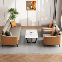 Ensemble de canapés modernes et simples pour bureaux et salons, idéal pour hôtels, salons et petites entreprises - Combinaison table basse pour réception et détente