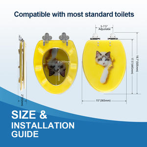 Acryl länglicher <span class=keywords><strong>Cat</strong></span> v-förmiger Toiletten sitz Universal-Toiletten deckel Soft Close Easy Clean für moderne Badezimmer für Haustiere und Familien - Product Image 4