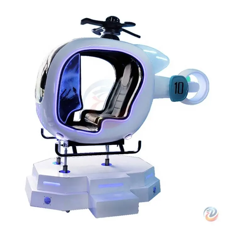 Kacamata 3D kualitas tinggi 9D Vr kursi gerak penerbangan ruang Vr Simulator Virtual Reality helikopter Simulator pesawat kokpit