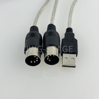 Ensemble de câbles adaptateur MIDI USB INOUT Cordon de convertisseur de clavier PC vers musique Élément de musique portable léger