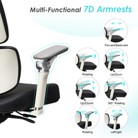 Cadre en aluminium sur mesure, réglable. Chaise de bureau ergonomique de direction en cuir PU à dossier haut avec accoudoirs 7D