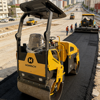 Compacteur routier autoporté HOMACH série HM CE Euro 5 EPA à double tambour ou pneus en caoutchouc, entièrement hydraulique