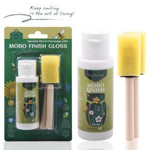 <span class=keywords><strong>Colle</strong></span> Mobo Finish pour transfert sur bois, plastique et verre, grande capacité, avec pinceau éponge, vente en gros - Product Image 1