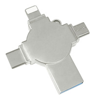 Chiavetta USB Multifunzione in Metallo per Telefono, Tipo-C ad Alta Velocità per Computer, Quattro-in-uno Compatibile 64/128GB, Nuovo Prodotto all'Ingrosso
