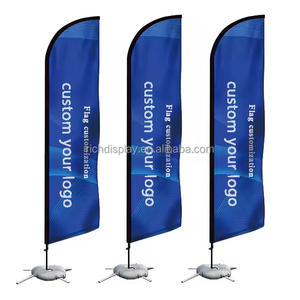 Bendera pantai iklan luar ruangan kustom kualitas tinggi bendera poliester persegi panjang sobek untuk kegiatan promosi - Product Image 6