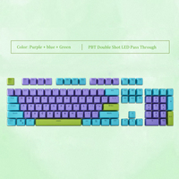 PBT Double Shot Keycaps Backlit Colorful LED Pass Through Keycap for Mechanical Keyboard DIY 2 Colors Combined 61 87 104 Keys
