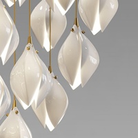 Lustre suspendu en céramique en forme de pétale de magnolia pour intérieur moderne, chambre, restaurant, villa, duplex, escalier, LOFT
