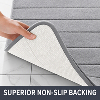 Tapis de salle de bain en mousse à mémoire de forme matelassée de qualité supérieure, séchage rapide, antidérapant, motif quadrillé, en polyester, lavable, pour entrée et couloir