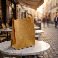 Großhandel: Kundenspezifische, fettdichte Kraftpapiertüten mit gedrehtem Papiergriff für Bäckereien und Konditoreien – ideal für Gebäck, Brot und Backwarenverpackungen