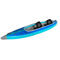3M 4M Dropstitch Double Chambre 2 Personnes Tandem D'air Canoë Kayaks Bois Caoutchouc Bateau À Rames Gonflable de Point de Chute Kayak