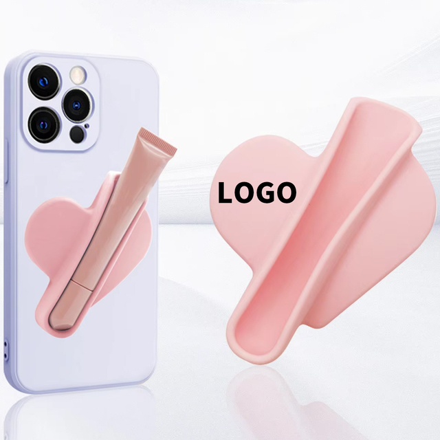 Private Model Silicone Lip Gloss Holder with Magnetic Adsorption for iPhone Lip Treatment Lipstick Cover for Mobile Phone Cases