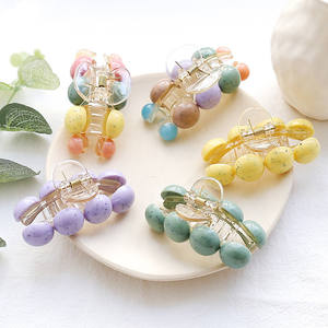 Fermagli per Capelli Sexy Fatti a Mano con Perline Colorate Pastello per Donne, Accessori per Feste in Nylon Ecologico, Alta Qualità, Effetto Sfumato - Product Image 3