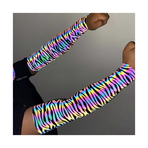 Braga con estampado de rayas de cebra para bicicleta, Arco Iris reflectante, hi visible, para ciclismo de montaña o de descenso, manga a prueba de sol - Product Image 1