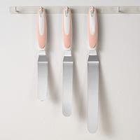 Spatule de décalage en acier inoxydable, équipement pour le gâteau, avec manche en plastique