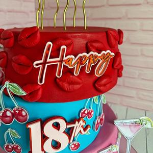 <span class=keywords><strong>18</strong></span> <span class=keywords><strong>cumpleaños</strong></span> cereza champán tazas pastel Decoración - Product Image 3