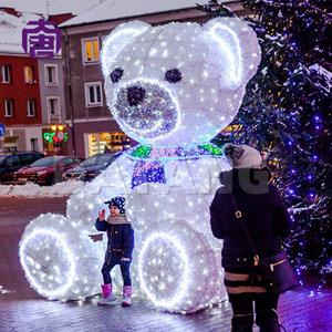 3D Polar Bear Christmas Lights Metal Frame for Mall Plaza Display - Product Image 6