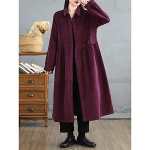 2025 all'ingrosso autunno e inverno nuova moda retrò letterario velluto a coste semplice <span class=keywords><strong>giacca</strong></span> da donna a maniche lunghe - Product Image 2