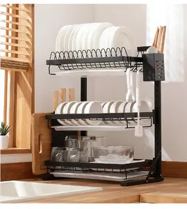 Wall Mounted High Quality Stainless Steel Roll Up Hanging Sink Side Kitchenware Storage Drying Rack