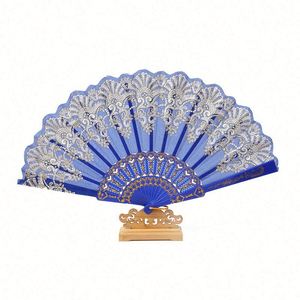 Bsbh Retro Spanish <b>Folding</b> Wholesale Plastic Lace Floral Foldable Hand Fan Plastic Coin Handmade Wedding Souvenir Gifts - Product Image 1