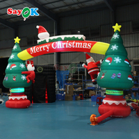 Décorations gonflables pour festivals en plein air, arche gonflable LED de Noël pour événements